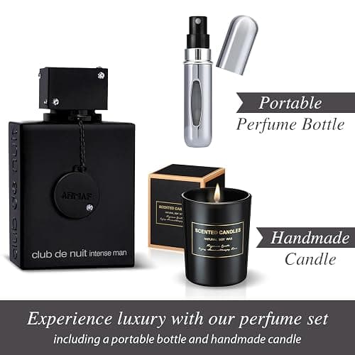Micasa Fragrances Club De Nuit Intense Perfume For Men 3.4 oz EDT Spray Eau de Toilette - Gift Set Pack with Scented Soy Candle and Empty Travel Perfume Atomizer thumbnail 3