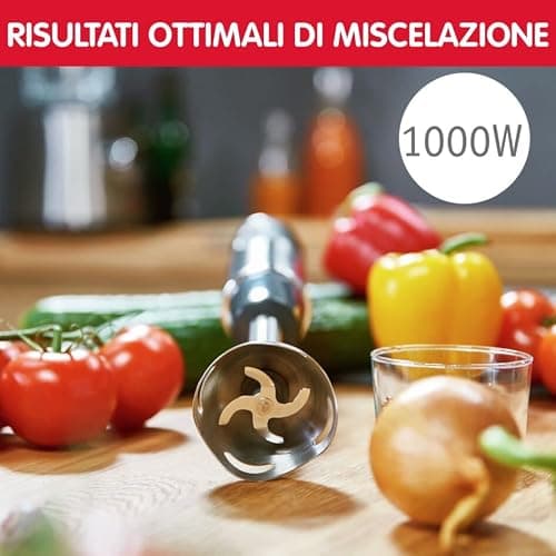 Moulinex QuickChef DD65581 1000 W Hand Blender with 10 Speed Turbo Regulator with 2 Chopping and Assembly Accessories and Measuring Cup, Anti-Splash, Stainless Steel thumbnail 10