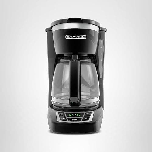 BLACK+DECKER 12-Cup Digital Coffee Maker, Programmable, Washable Basket Filter, Sneak-A-Cup, Auto Brew, Water Window, Keep Hot Plate, Black thumbnail 11