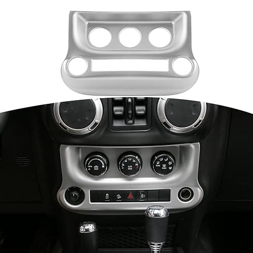 RT-TCZ for Wrangler JK Center Dash AC Switch Cover Trim Bezel Silver for Jeep Wrangler JK JKU 2011-2017 Silver Interior Accessories thumbnail 2