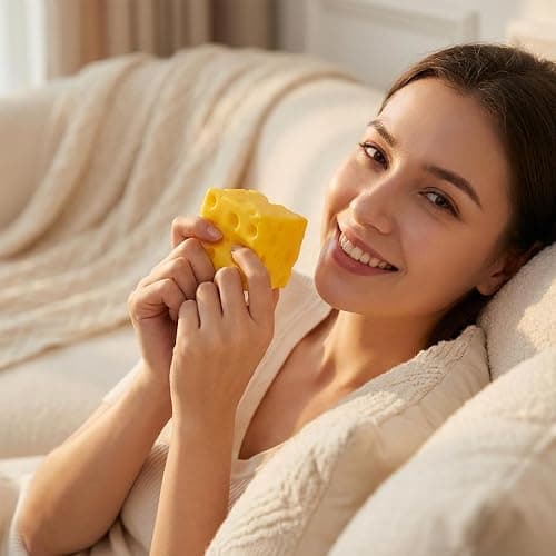 2Pack Cheese Squishy Toy - Super Soft Stretchy Stress Ball, Sensory Fidget Toy for Kids & Adults, Anxiety Relief Desk Decor, Funny Food Theme Easter Gift for Stress Relief thumbnail 7