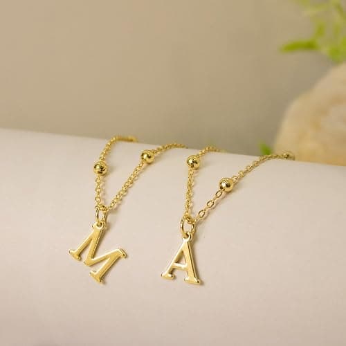 De Amo Sara Initial Necklaces for Women, Dainty A-Z Pendant Letter Charm Necklace Personalized Name Necklaces Trendy Jewelry Stocking Stuffers Christmas Gifts for Her thumbnail 7