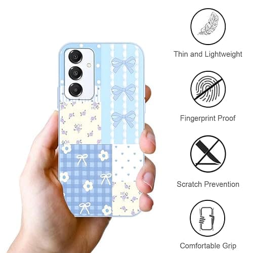Vulfwela 2 Pack Bowknot Case for Samsung Galaxy A16 5G, Aesthetic Flower Bow Star Checkered Collage Y2K Pattern Design Cute Floral Phone Cover, Soft TPU Protective Shell for Samsung A16 5G 6,7" thumbnail 6