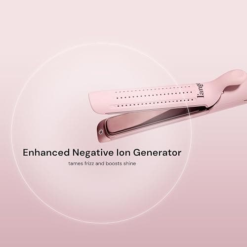 L'ANGE HAIR Le Duo Edge 360° Airflow Titanium Styler Blush | 2-in-1 Flat Iron Straightener & Curling Iron | 1” Wide Titanium Plates with Rounded Corners & Softly Beveled Edges (Blush) thumbnail 7