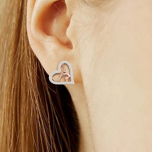 Gymnastics Stud Earrings - 925 Sterling Silver Gymnastic Earring Gymnast Jewelry Gifts for Women thumbnail 2