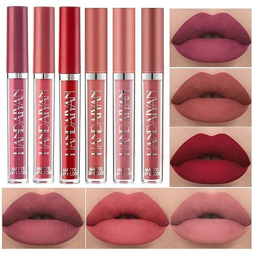 BestLand 6Pcs Matte Liquid Lipstick Set, 24H Transfer-Proof, Long Lasting, Moisturizing & Non-Sticky Lip Gloss Waterproof Lip Stain Sets for Women, Cruelty Free Lip Makeup (Set C) - 0.09 Fl Oz (Pack of 6) - Set C
