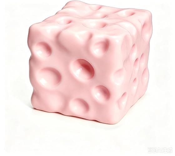 Crunchy Cheese Squishy Asmr Bead Filled, Pink Cheese Squishy - Squeeze Luck Cheese Squishies Skin Soft (Pink) - Image 1