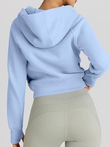 Trendy Queen Womens Zip Up Hoodies Jackets Cropped Sweatshirts Fleece Fall Outfits Casual Comfy Y2k Tops Winter Clothes 2025 thumbnail 5