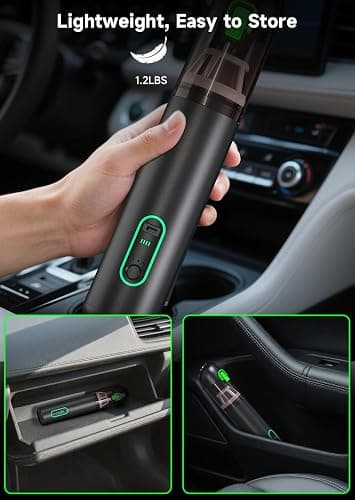 Mini Car Vacuum Cleaner Cordless Powerful, 20000PA Handheld Vacuum Cordless Suction USB Rechargeable，4 in 1 Portable Dust Buster Handheld for Car, Boat, Desk, Home, Keyboard, Office, Pet Hair thumbnail 7