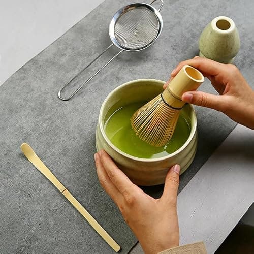 Donboly matcha set matcha besen Teeservice für die japanische TeezeremonieZum Zubehör gehören Schneebesen, Schüssel, Teebesen und Matcha-Löffel Geeignet für Matcha-Liebhaber (Adlerschnabel weiß) thumbnail 4
