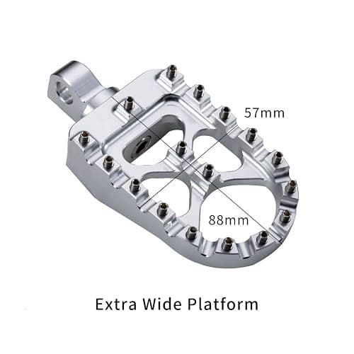 Hopider CNC Wide Foot Pegs 360° Roating MX Chopper Bobber Style for harley Dyna Sportster Fatboy Iron 883,Silver thumbnail 5