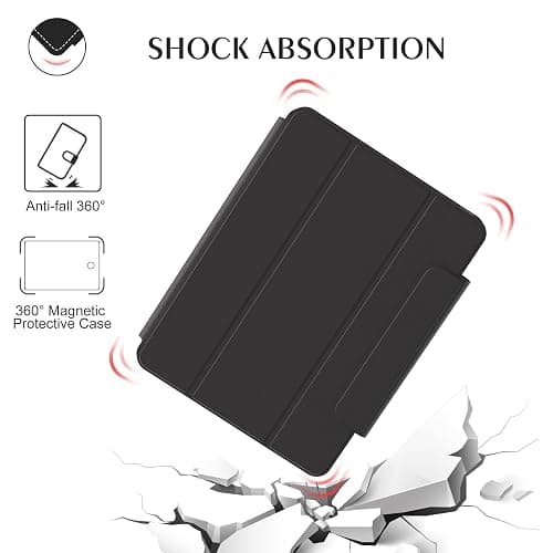 ZENLU iPad mini 6th 7th Generation Case with Removable Magnetic Folio Cover, Premium PU Leather, Multiple Angles, Pencil Charging Support, Full Protective Case for 8.3 inch iPad mini 6/7 (Black) thumbnail 6