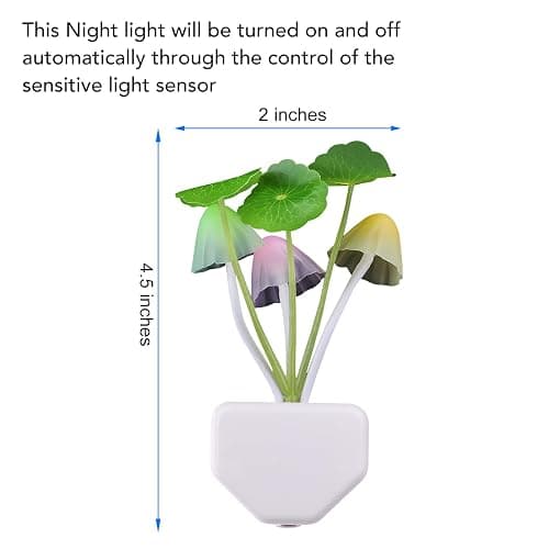 Sensor Led Night Light, Color Changing Plug-in LED Mushroom Dream Bed Lamp | mushroom decor, room decor, dusk to dawn, nursery/kids bedroom, mushroom gifts for women, fairy/witchy/cottagecore thumbnail 3