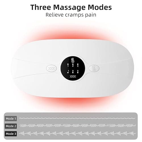Portable Cordless Heating Pad, Electric Waist Belt Device, Heating Pad for Back Pain, 3-Speed Adjustment, Portable Electric Fast Heating Belly Wrap Belt for Women and Girl (White) thumbnail 4