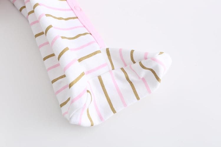 Ecojoy Baby Long Sleeve Sleepsuit Footed Sleep Wear Infant Grow Newborn to 12Months Slanted/Straight Lapel,Soft Cotton,3 Pack - 3 Monate - A Big Bunny thumbnail 8