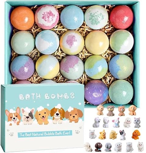 Bath Bombs for Kids with Surprise Inside for Girls Boys Toddlers, 20 Pack Organic Kids Bath Bombs with Puppy Dolls Inside, Kids Safe Handmade Bubble Bath Fizzies, Ideal Birthday Christmas Gift Set - Image 1