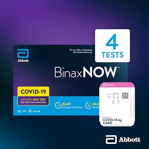 BinaxNOW COVID-19 Antigen Self Test, 1 Pack, 4 Tests Total, COVID Test With 15-Minute Results Without Sending to a Lab, Easy to Use at Home thumbnail 2