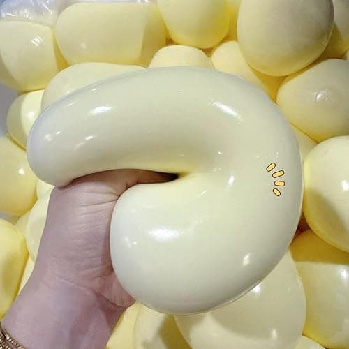 10cm Giant Mochi Squishy Toy, Super Soft Slow Rising Stress Relief Squeeze Toy, Large Flowing Creamy Texture Sensory Toy, Cute Food-Shaped Decompression Toy (Yellow) - Image 1