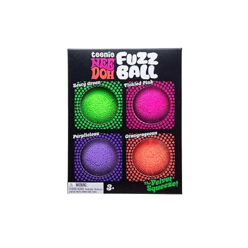 Schylling NeeDoh Teenie Fuzz Ball 4 Pack - Sensory Squeeze Toy - 1.5" in Diameter - Colors May Vary thumbnail 3
