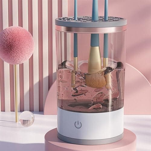Beauty Swirl Cosmetic Brush Cleaner, Makeup Brush Cleaner, The Cozy Luna Brush Cleaner, Electric Makeup Brush Cleaner Machine for Deep Cleaning All Size Makeup Brus (1PC Transparent) thumbnail 8
