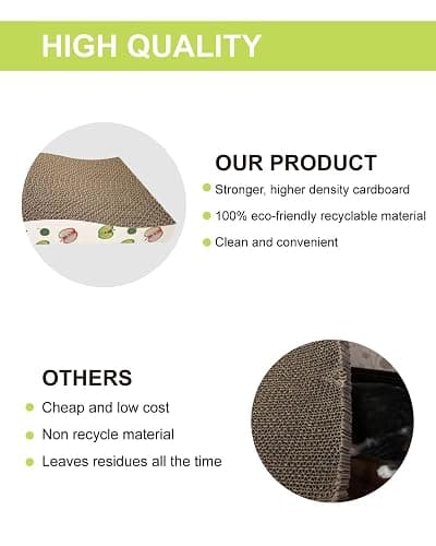 TIMHAKA Cat Scratching Board, Corrugate Cat Scratcher for Indoor Cats with Catnip, Cat Scratch Pad with Premium Scratch Textures Design, Cardboard Cat Scratcher with Double-Sided Usability (Pack of 2) thumbnail 5
