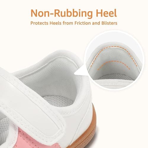 WIDE TOE BOX Toddler Girl Mary Jane Classic Sneakers Barefoot Walking Shoes for School with Hook and Loop thumbnail 7