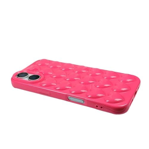 DMaos for iPhone 16 Plus Case for Women, 3D Pop Bubble Heart Gel Cover, Cute Girly for iPhone16 Plus 6.7 inch - Hot Pink thumbnail 8