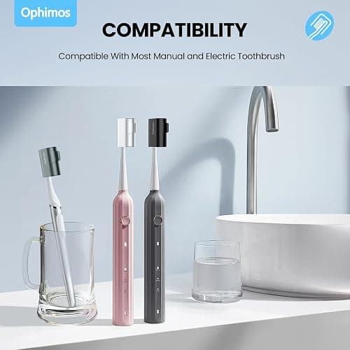 Ophimos Aluminum Alloy Toothbrush Head Cover, 2 Count Long-Lasting Travel Protector Case for Most Electric/Manual Brushes（Black+Silver） thumbnail 7