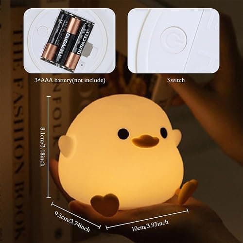 IFTHFOUR DoDo Duck Night Light, LED Cute Silicone Dimmable Nursery Lamp, Touch Sensor Lamp, RGB & Warm White Light for Kids, Bedrooms, Dorm Decor, and Gift Ideas(Battery) thumbnail 4