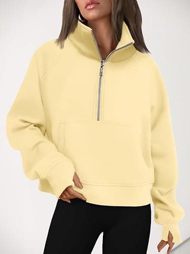 AUTOMET Womens Sweatshirts Half Zip Cropped Pullover Fleece Quarter Zipper Hoodies 2026 Fall Fashion Outfits Clothes thumbnail 6