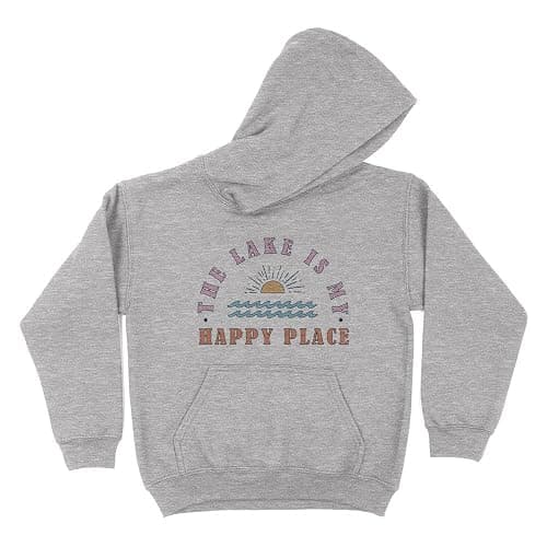 Happy Place Lake Life Kids Hoodie Sweatshirt Youth - Image 1