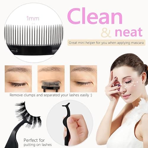 Eyelash Curlers Eyebrow Brush Kit for Women w Lash Curler, Eyelash Comb Seperator, Mascara Brushes, Eyelash Extension Tweezers, Angled Eyebrow Brush and Comb, 10 Silicone Refills Pads for Lash & Brow thumbnail 4