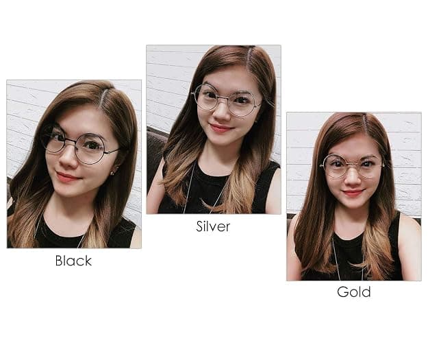 PLAY BLING Big 2-Inch Clear Lens Round Glasses Set of 3 Cosplay Metal Frame Fake Circular Glasses Circle Eyeglasses for Adult Women Men thumbnail 6