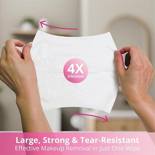 Air Jungles Pink Micellar Makeup Remover Wipes - 25ct Individually Wrapped Travel Size Facial Cleansing Wipes with Vitamin E, Gentle Face Wipes for Sensitive Skin, Gift for Women & Girls thumbnail 4