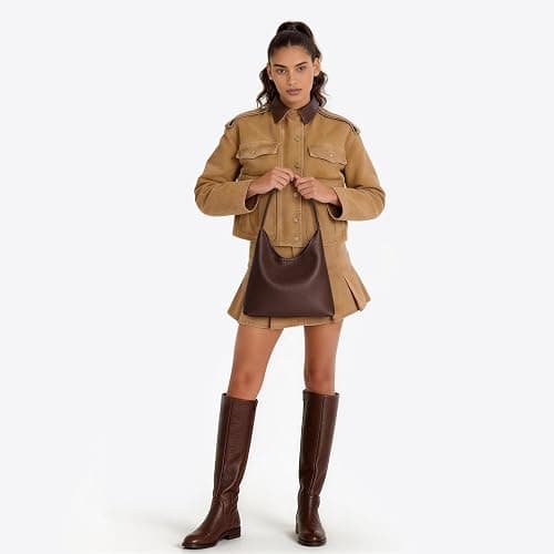 Hobo Bags for Women, Small Everyday Purse, Slouchy Shoulder Bag Trendy | Soft Vegan Leather Hobo Purse, Compact 28cm (11") Size Fits Phone, Wallet, Keys & Everyday Essentials thumbnail 3