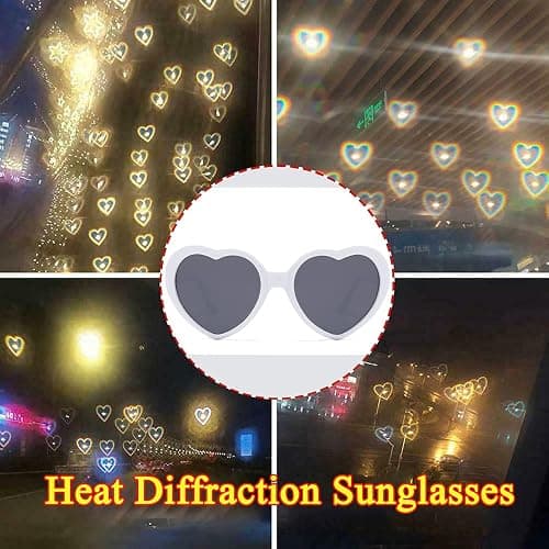 Dollger Heart Sunglasses Heart Effect Diffraction Glasses Festival Accessories Party Rave Lights Glasses Love Gift thumbnail 2