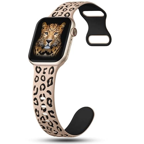 3 Pack Leopard Engraved Bands Compatible with Apple Watch Band 41mm 40mm 38mm 42mm 44mm 45mm 46mm 49mm Women, Soft Silicone Cheetah Embossed Sport Strap for iWatch Series 10 9 8 7 6 5 4 3 2 1 Ultra thumbnail 4