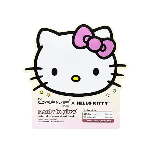 The Crème Shop x Hello Kitty Ready To Glow Printed Essence Sheet Mask, Aloe Vera Face Masks for Dry Skin - 3 Pack thumbnail 3
