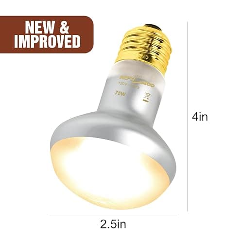 REPTI ZOO 2 Pack Heat Lamp 75W, Intense Basking Spot Simulated Natural Sunlight Heating Lamp Bulb, Heat Emitter UVA Heat Lamp Bulb for Reptile Chickens Pet Brooder thumbnail 6