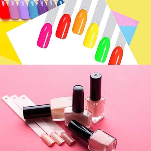 150 Pcs Clear Nail Swatch Sticks with Ring, Fan Shape Nail Art Tips, False Nail Sample Sticks, Nail Practice Color Display, Transparent Board thumbnail 3