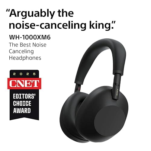 Sony WH-1000XM6 Flagship Noise Cancelling Over-Ear Wireless Bluetooth Headphones, Signature Hi-Res Sound, Ultimate Comfort, Foldable Design, Durable Case, 30 HR Battery, iOS & Android - Black thumbnail 5