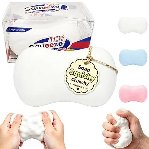 Crunchy Soap Squishy Asmr Stress Ball, Slow Rising Squeezy Squishy Toys | Crunchy Soap Squishy, Realistic Soap Squeeze Toys, Squishy Crunchy, Sensory Toys, Fidget Toys for Office Desk Anxiety Relief - Image 1
