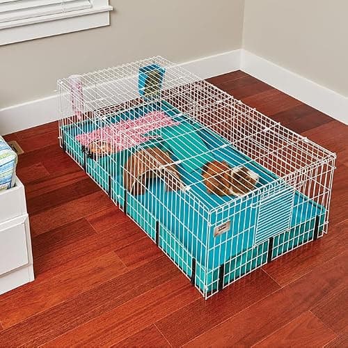 MidWest Homes for Pets Guinea Habitat Plus Cage, Includes Divider Panel and Hinged Top, Washable PVC Canvas Bottom, Expandable Small Animal Cage for Guinea Pigs, 171GHP thumbnail 4