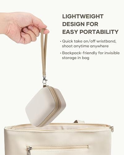 YINKECASE Digital Camera Case Fit for KODAK PIXPRO FZ45/FZ55/ CAMKORY/STUOGYUM DC402-AF/Canon IXUS, Storage Travel Carry Case with 3 SD Card Slots for Camera, Batteries, SD Card, Beige thumbnail 5