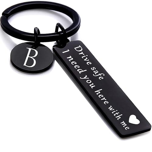 drive safe keychain for him her - key chains for men i need you here with me i love you gifts for boyfriend birthday - Image 1