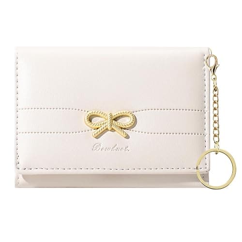 Sunwel Fashion Cute Coquette Bow Wallet with Key-chain for Women Girls | Bow Print Wallet Card Holder ID Window - Image 1