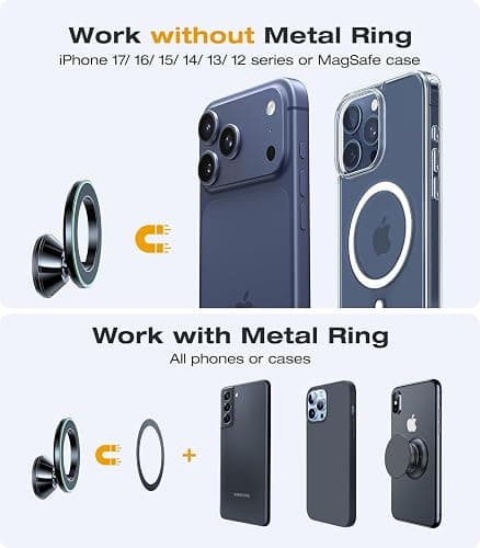 VICSEED 2025 Upgrade for MagSafe Car Mount, [Military-Grade] [High & Low Temp Resistance] Magnetic Phone Holder for Car Dashboard 360 Rotatable Car Phone Holder Mount for iPhone 17 Pro Max 16 15 14 13 thumbnail 6