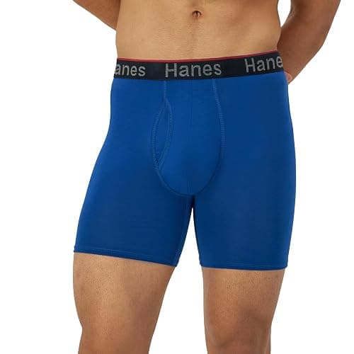 Hanes Men's Anti-Chafing Underwear Pack, 3-Pack, Total Support Pouch Moisture-Wicking Boxer Briefs, Trunks, or Long Leg thumbnail 2