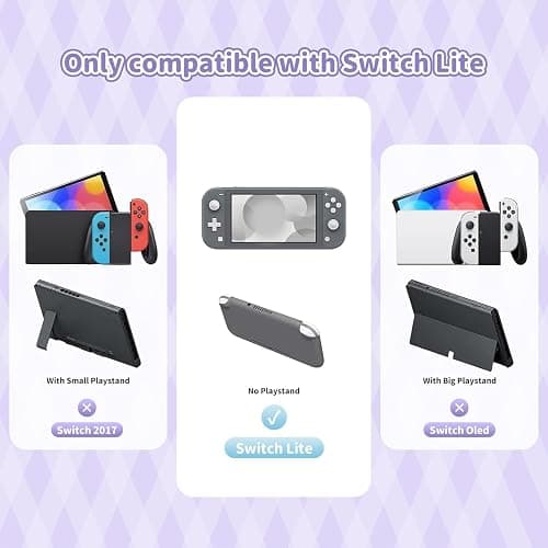 Kuitmor Switch Lite Protective Case,Soft Silicone Protective Shell,Anti-Scratch Protective Cover Case for Switch Lite with 2 Thumb Grip Caps（Purple Kuromi） thumbnail 3