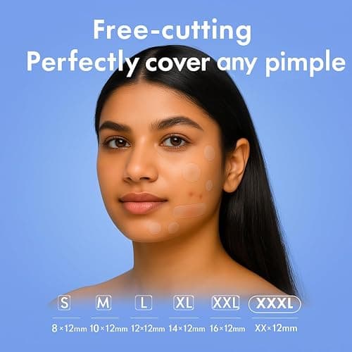 Pimple Patches for Face (1250 Count), Waterproof & Cut-to-Size Hydrocolloid Roll Tape, Absorb Gunk, Fast Healing & Hypoallergenic, Acne Patches Pimple Stickers for All Size Acne thumbnail 3